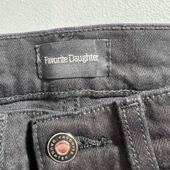 NWT Favorite daughter The Vivi Kingsley Straight Leg black Jeans 22‎ button fly - Picture 7 of 10